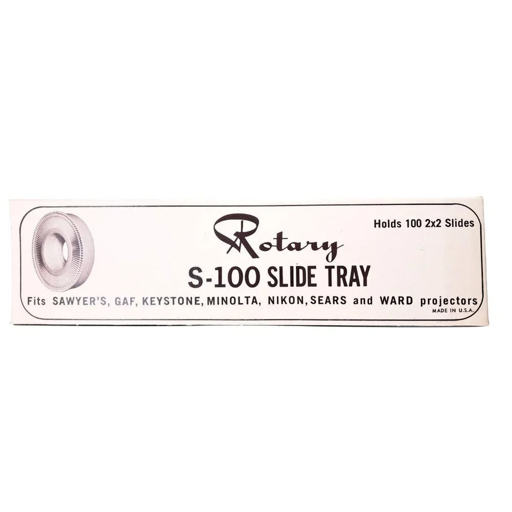 Vintage Rotary S-100 Slide Tray White Holds 100 Sawyer's GAF Minolta Nikon Sears - Picture 2 of 7